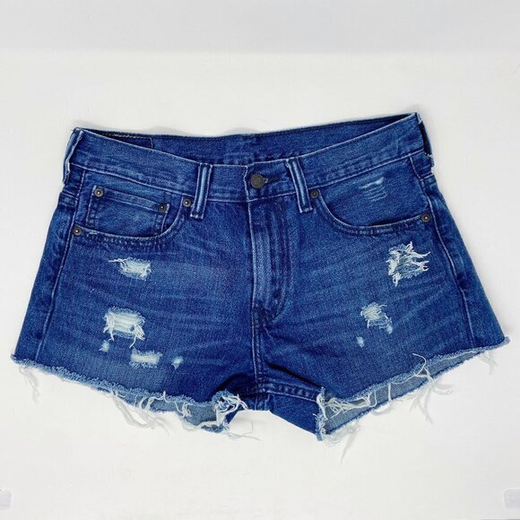 LEVI'S | Distressed Denim Cut-Off Shorts - Picture 1 of 8